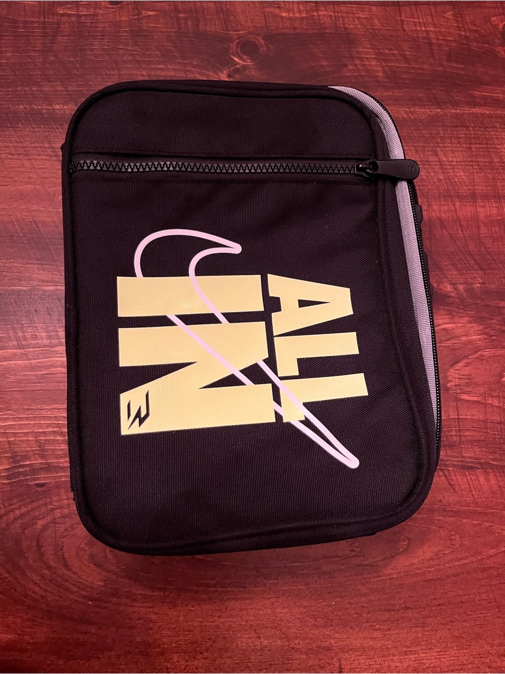 Nike Kids Black Organizer Pouch with Yellow Logo